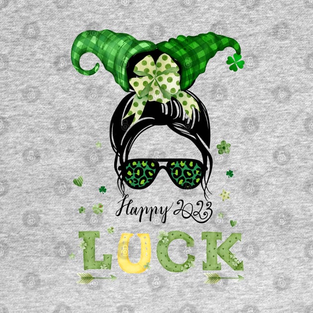 Women Happy Go Lucky Shamrock St Patrick's Day by Adam4you